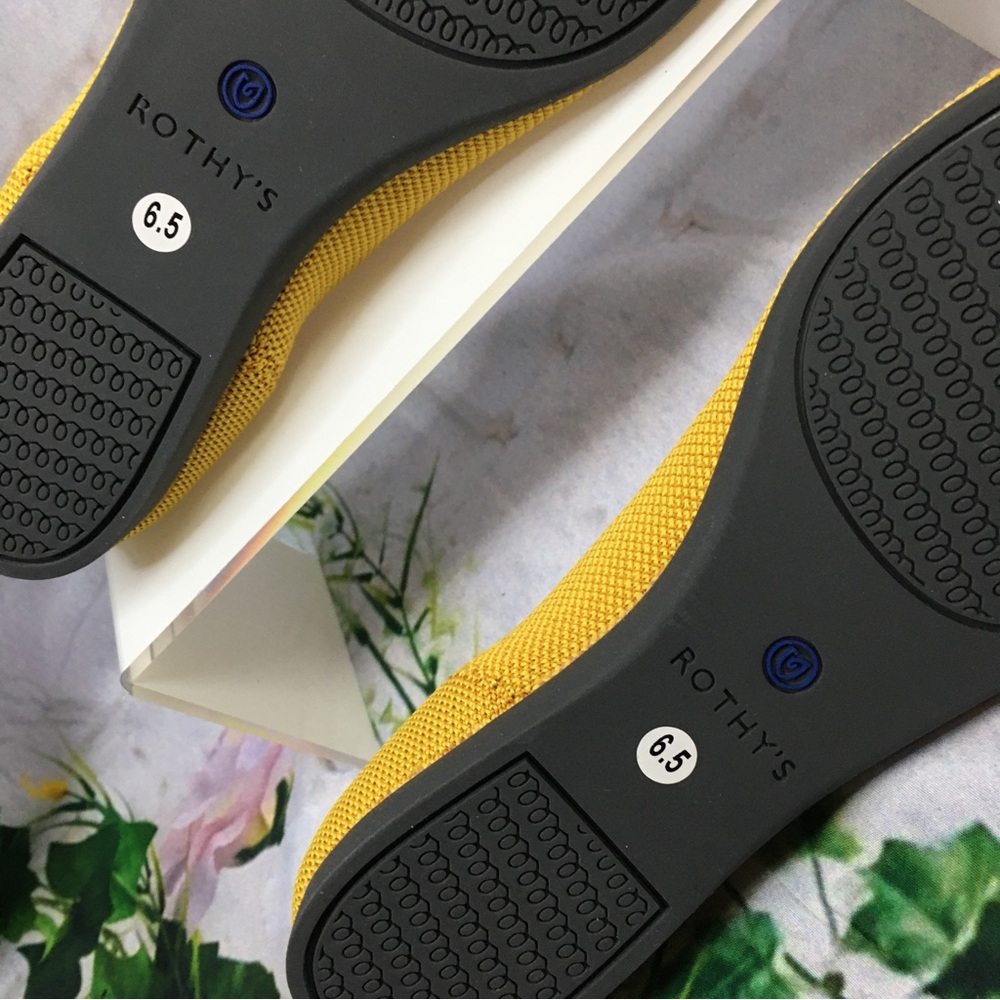 Rothy’s Shoes women’s sz 6.5 Yellow Marigold ballerina slippers flat shoes new - Picture 11 of 11